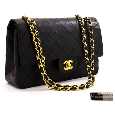 chanel flap bag black price|black chanel leather shoulder bag.